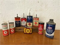 5-advertising oil cans (see description)