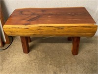 country style cedar log  bench (30"x15")