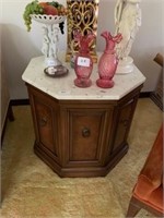 MID-CENTURY MARBLE TOP END TABLE