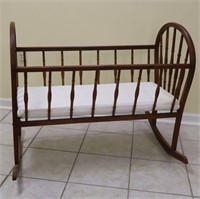 Antique Spindle Rocking Crib