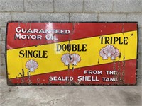 Original Shell enamel Single Double Triple sign