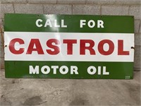 Original Castrol enamel sign approx 6 x 3 ft