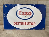 Original Esso distributor enamel sign apprx 5 x3ft