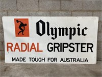 Original Olympic tyre sign approx  6 x 3 ft