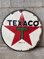 Original Texaco sign approx 2 ft diameter