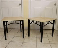 2 Square Tables- Composite Top, Metal Legs