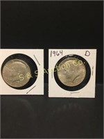 1964 D Kennedy half dollars