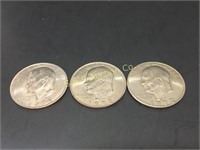 2-1972 & 1-1971 Eisenhower Dollar coins   3X bid