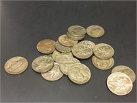 18 Jefferson nickels  1942-1945  1 money
