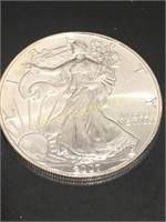 2007 Burnished American silver eagle coin  1 oz.