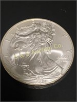 2008 Burnished American silver eagle coin  1 oz.