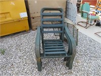 Stack of 4 Green Metal w/ Vinyl Lawn Chairs