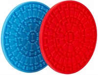 Dog Lick Pads, 2 Pack, Blue & Red