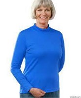 Long Sleeve Turtleneck Shirt, Blue, Size Large