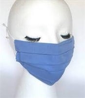 4 Pack Reusable Pleated Masks - Blue/White