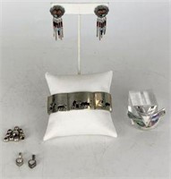 Sterling Bracelet, Earring, Pin, Beads & Pendant