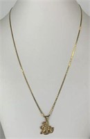 14K Yellow Gold Chain & #1 Lady Pendant