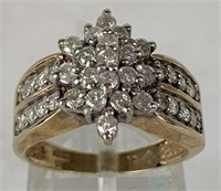 10K Yellow Gold Ring with Melee Diamonds