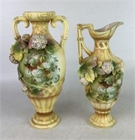 Royal Wettina Austria Porcelain Ewer & Urn