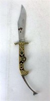 German Steel Folding Knife with Ornate Brass