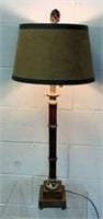 Ornate Rustic Lamp with Suede-Like Shade
