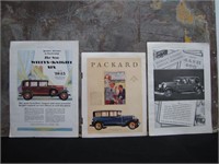 Rare Trio Of Original Car Ads from 1928