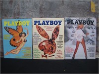 3 Vintage Playboy Magazines from 1976