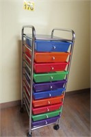 10 Drawer Rolling Cart - New