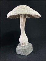 Cement Mushroom Sculpture on Base