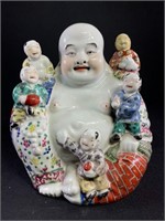 Porcelain Chinese Happy God W/ Children