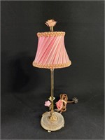 Brass Lamp W/ Pink Shade