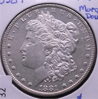 1881 O MORGAN DOLLAR  AU+