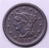 1849 LARGE CENT  XF N2 R1