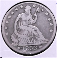 1853 HALF DOLLAR VG