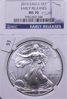 2015 NGC MS70 SILVER EAGLE