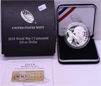 PROOF WW1 SILVER DOLLAR W BOX PAPERS
