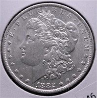 1882 O MORGAN DOLLAR AU+