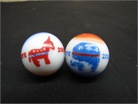 Vintage Pair of Political Party Marbles