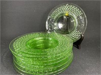 Green Depression Glass Luncheon Plates