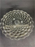Footed Crystal Glass Cake Plate