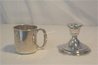 W. Sterling baby cup and weighted sterling