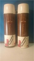 Pair of new wood grain thermos