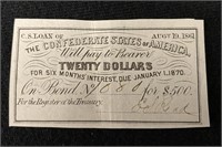 1861 Confederate States Bond Note