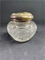 Crystal Glass Vanity Powder Jar