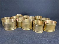 Set of 12 Brass Napkin Rings