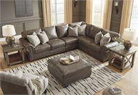 Ashley 58703 Rolesan Leather 3 pc Sectional Sofa