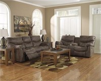 Ashley 714 Gunsmoke DBL REC Sofa & Love Seat