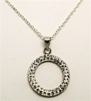Macy's White Topaz Circle Of Life Necklace