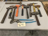 Various Hammers and Channel Lock Plier