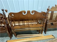 Wood Bed Frame with Rails